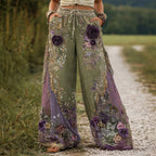 Women’s Floral Appliqué Wide-Leg Pants