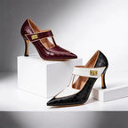 Women’s Croc-Embossed T-Strap Pumps