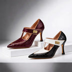 Women’s Croc-Embossed T-Strap Pumps