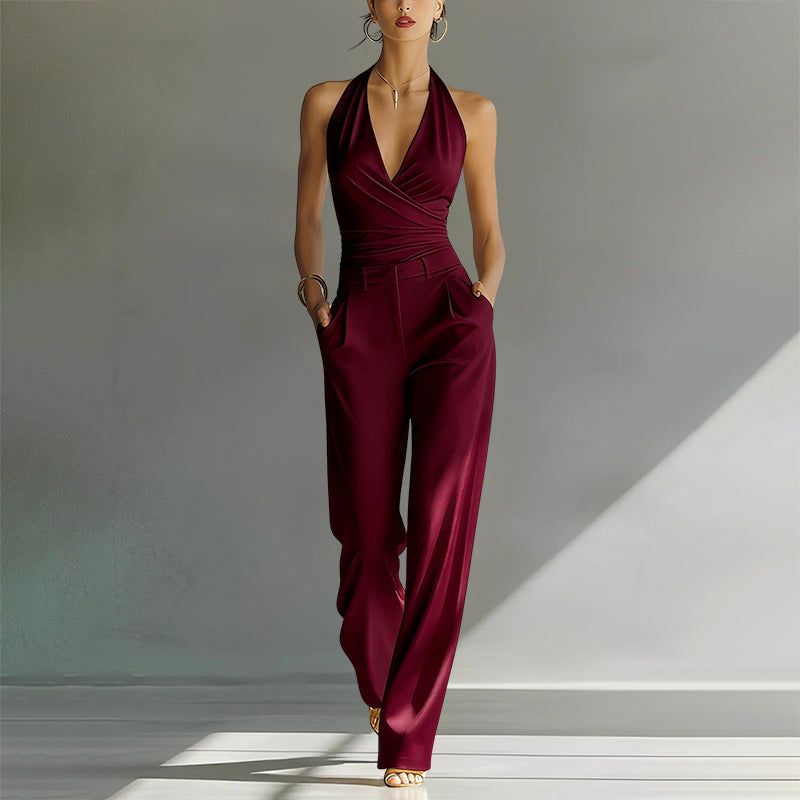 Women’s Halter-Neck Wide-Leg Jumpsuit