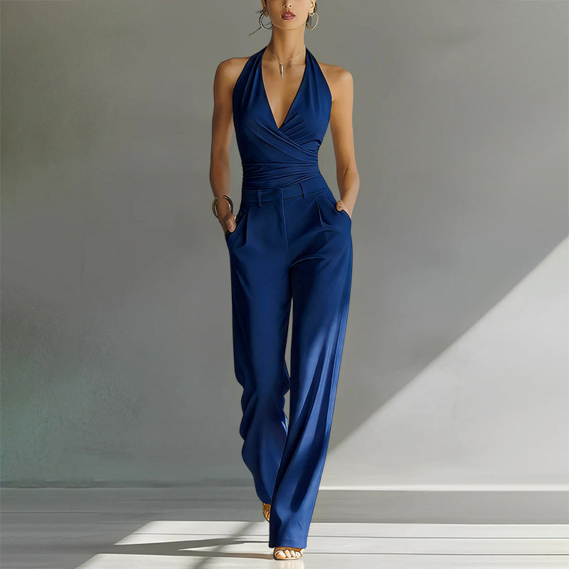 Women’s Halter-Neck Wide-Leg Jumpsuit