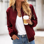 Women’s Casual Zip-Up Bomber Jacket