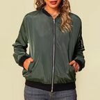 Women’s Casual Zip-Up Bomber Jacket