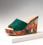 Women’s Printed Platform Wedge Slide Sandals