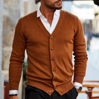 Men's V-Neck Button-Front Cardigan