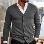 Men's V-Neck Button-Front Cardigan