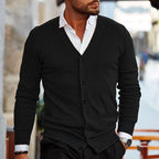 Men's V-Neck Button-Front Cardigan