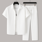Men’s Textured Shirt and Pants Set