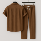 Men’s Textured Shirt and Pants Set