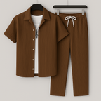 Men’s Textured Shirt and Pants Set