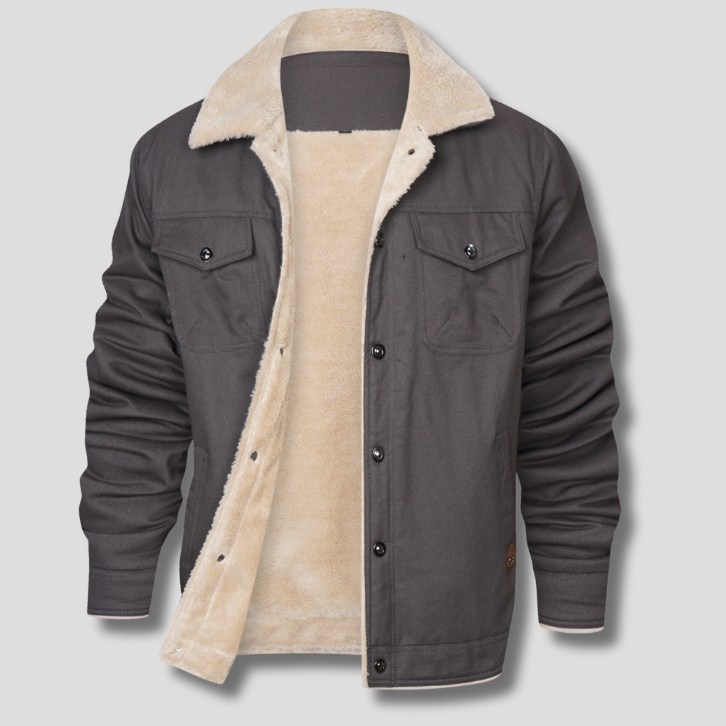 Men's Sherpa-Lined Button-Front Jacket
