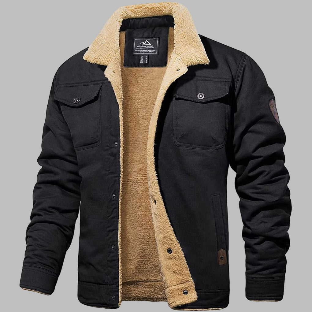 Men's Sherpa-Lined Button-Front Jacket