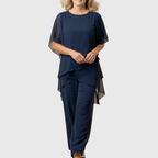 Women’s Layered Top and Wide-Leg Pant Set
