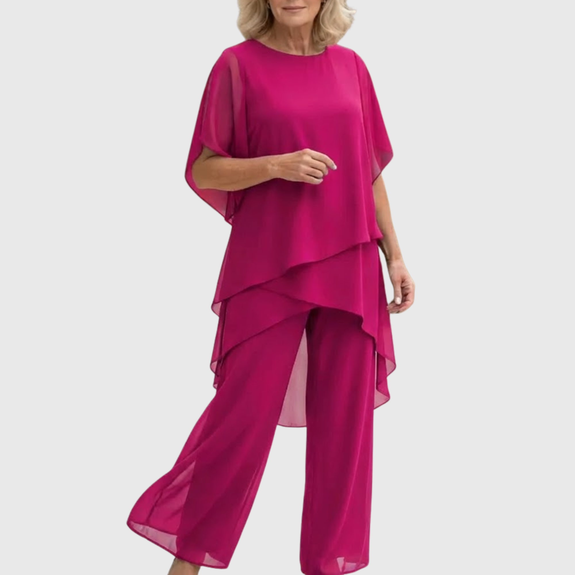 Women’s Layered Top and Wide-Leg Pant Set