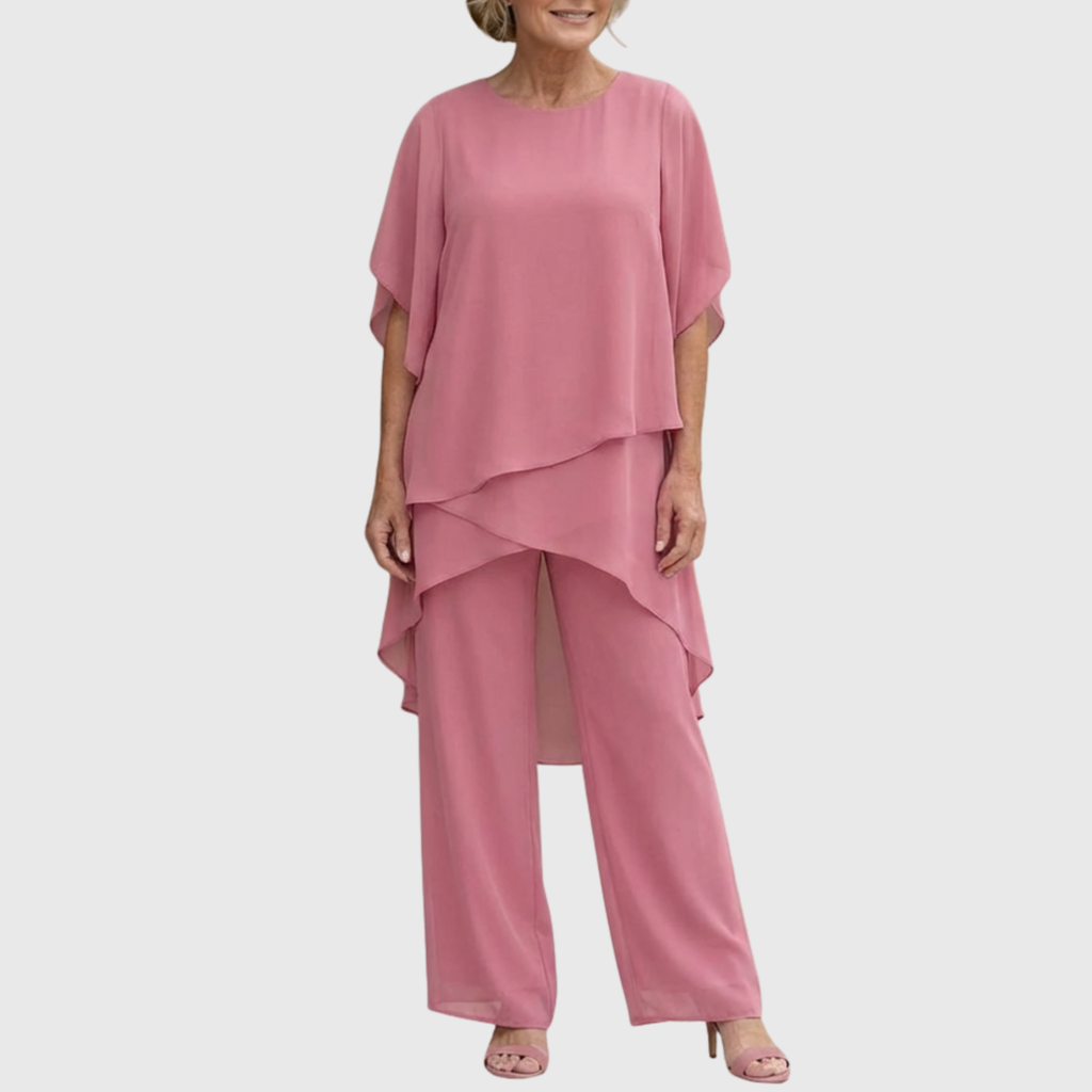Women’s Layered Top and Wide-Leg Pant Set