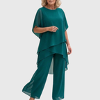 Women’s Layered Top and Wide-Leg Pant Set