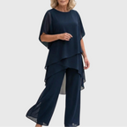 Women’s Layered Top and Wide-Leg Pant Set