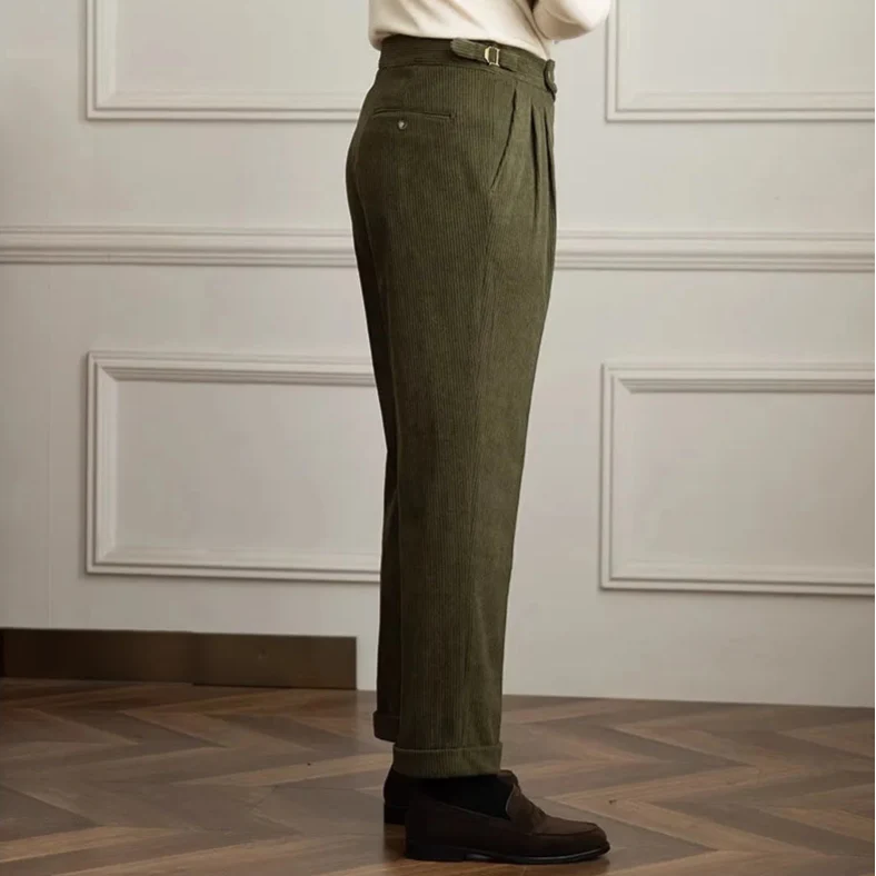 Men's Pleated Cuffed Dress Pants