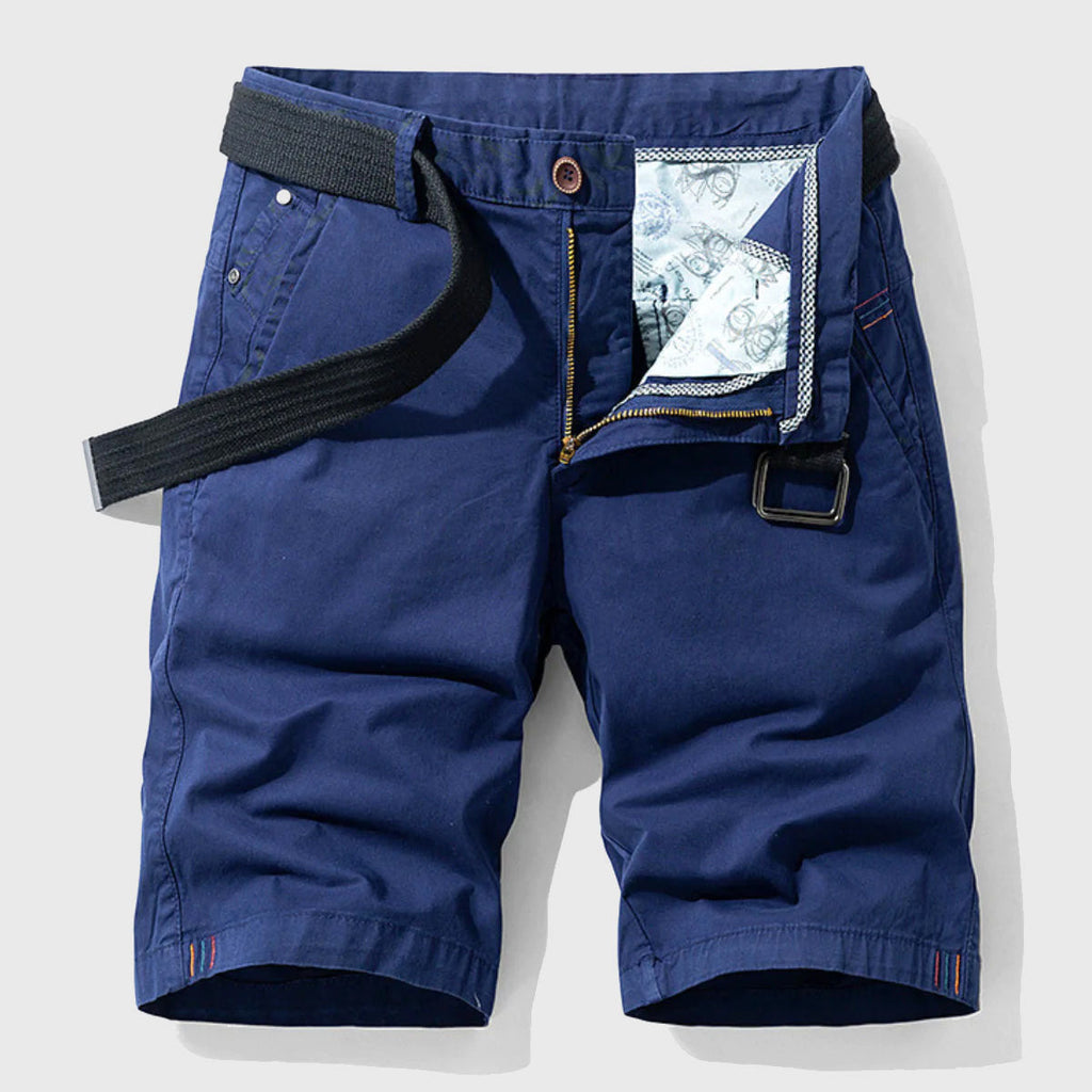 Men’s Belted Knee-Length Casual Shorts