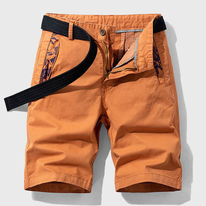 Men’s Belted Knee-Length Casual Shorts