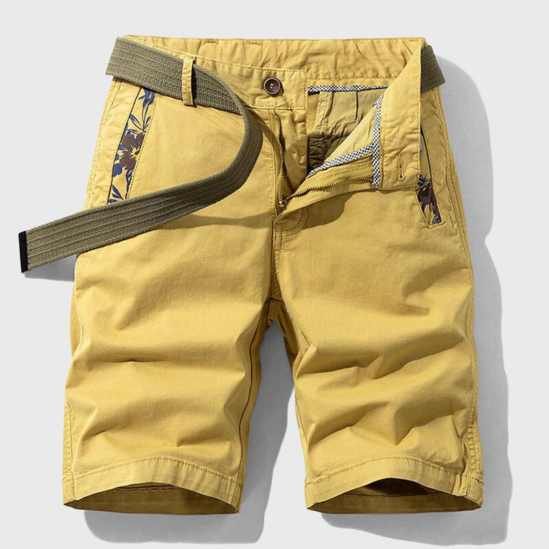 Men’s Belted Knee-Length Casual Shorts