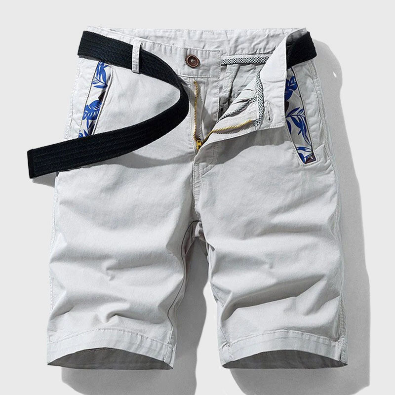 Men’s Belted Knee-Length Casual Shorts