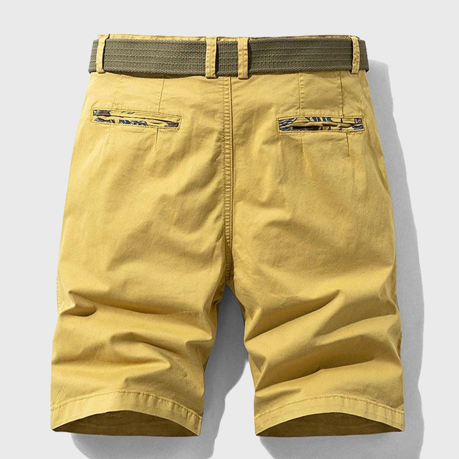 Men’s Belted Knee-Length Casual Shorts