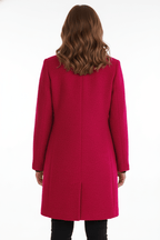Women's Mid-Length Coat with Stand Collar