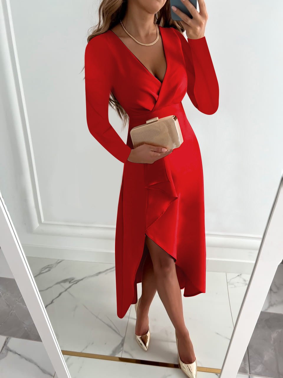 Women's Wrap Midi Dress