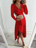 Women's Wrap Midi Dress