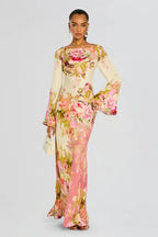 Women's Floral Long Sleeve Maxi Dress