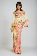 Women's Floral Long Sleeve Maxi Dress