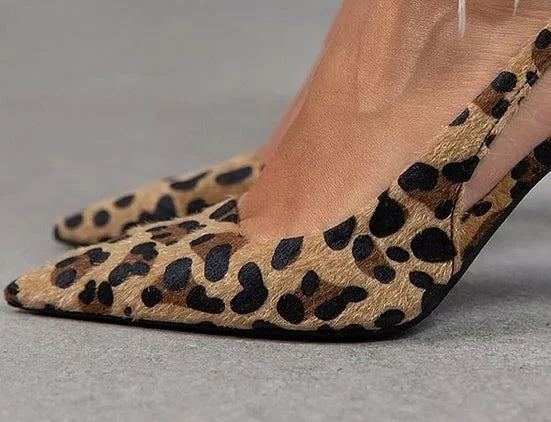 Women's Leopard Slingback Heels