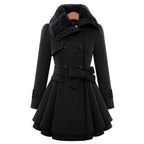 Women’s Double-Breasted Belted Winter Coat