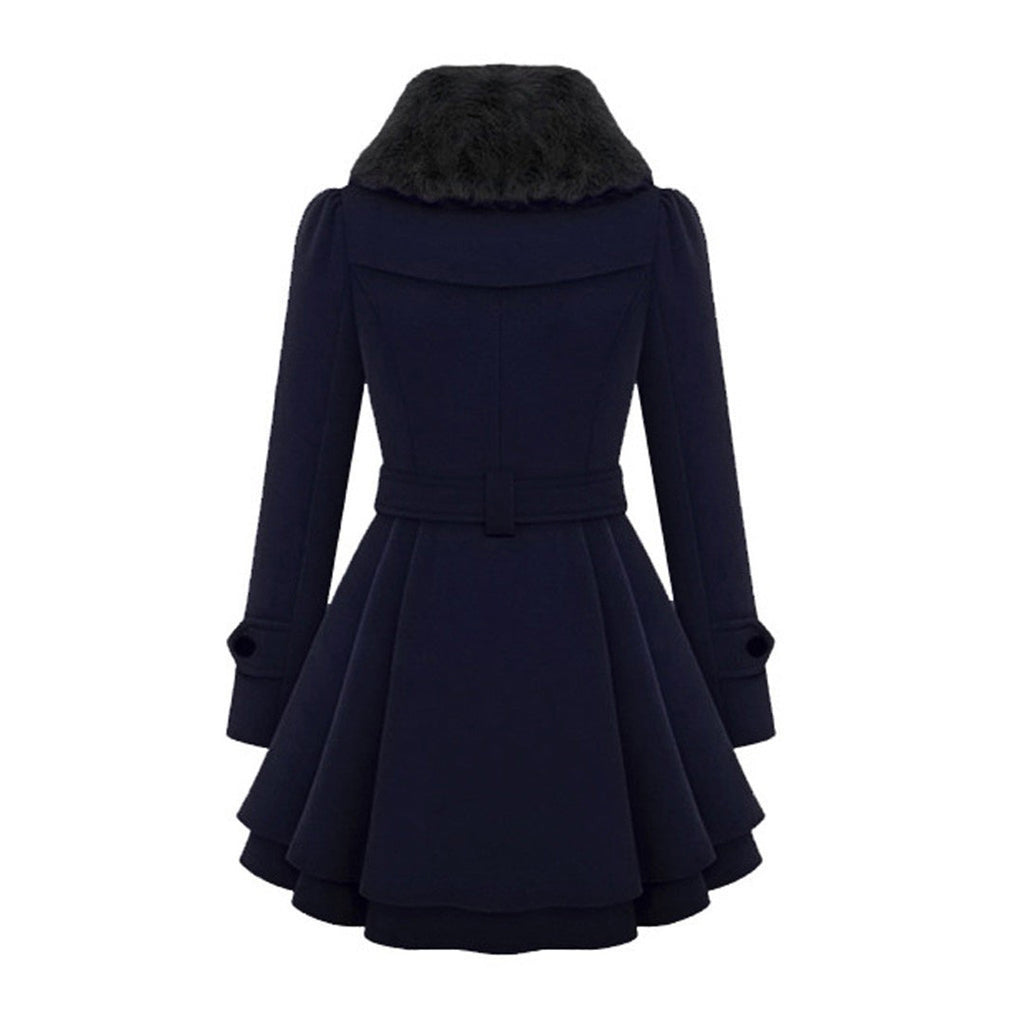 Women’s Double-Breasted Belted Winter Coat