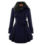 Women’s Double-Breasted Belted Winter Coat