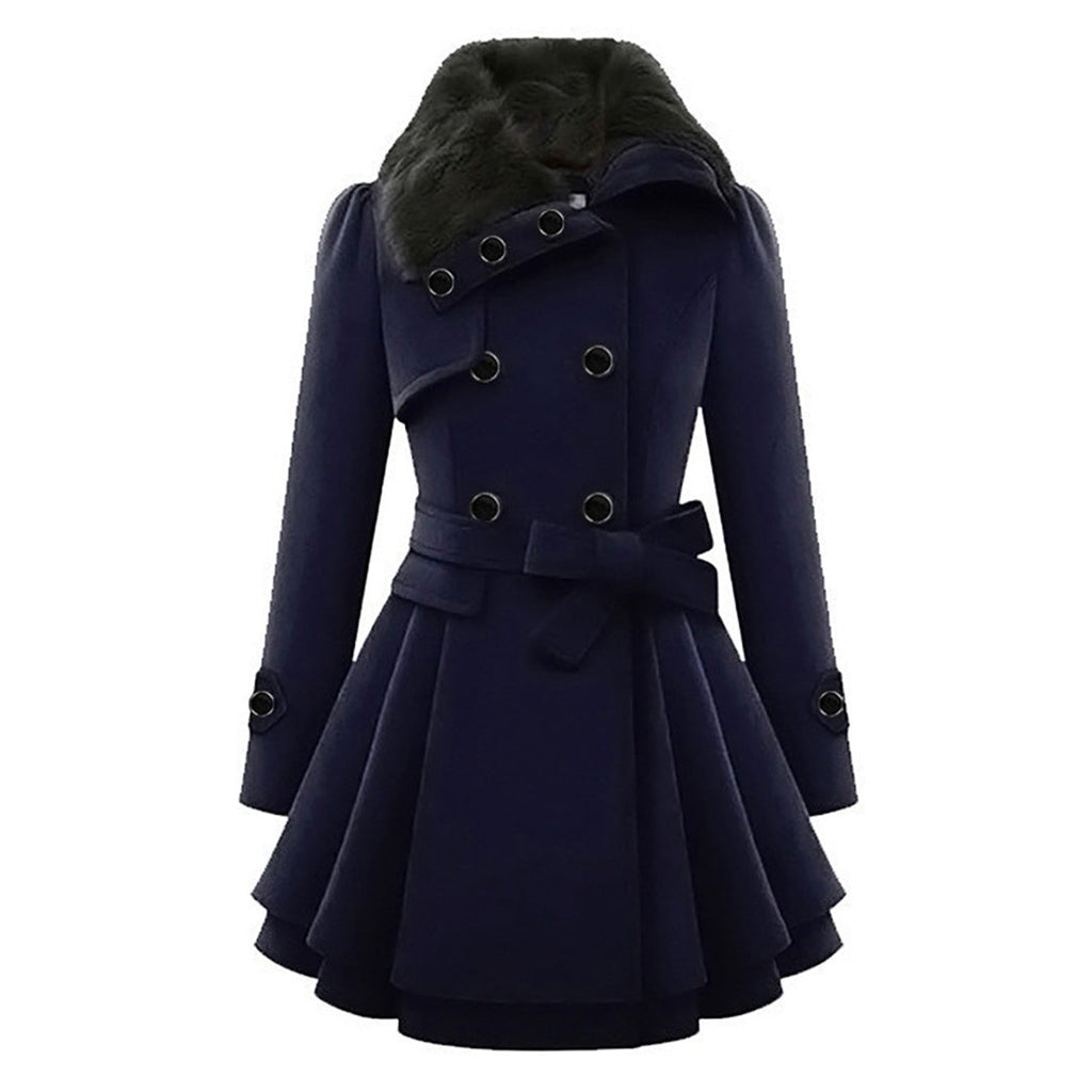 Women’s Double-Breasted Belted Winter Coat