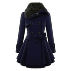 Women’s Double-Breasted Belted Winter Coat