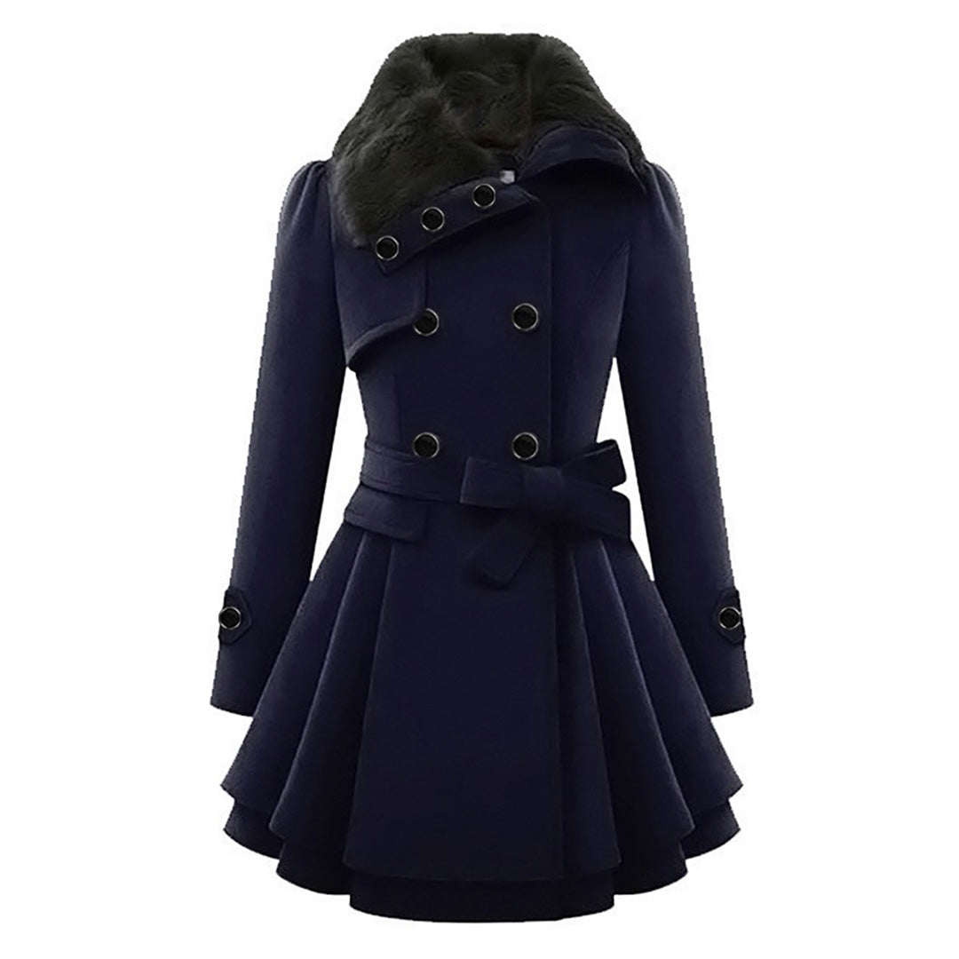 Women’s Double-Breasted Belted Winter Coat