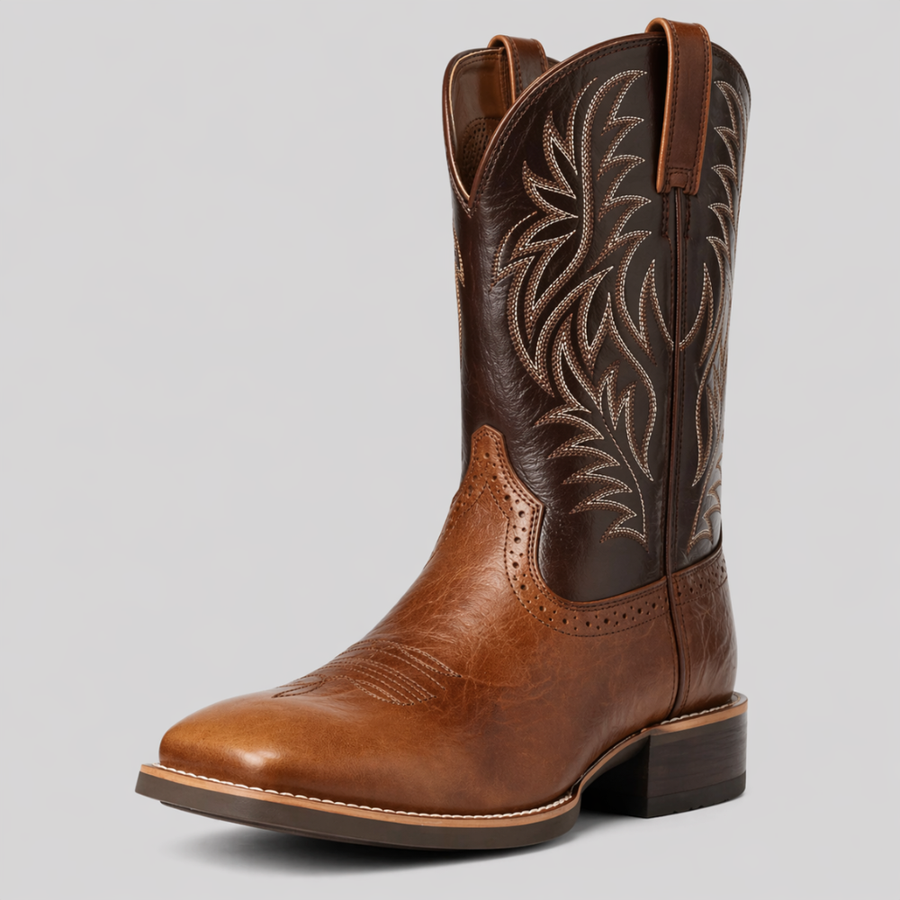 Men's Western Cowboy Boots with Embroidered Design