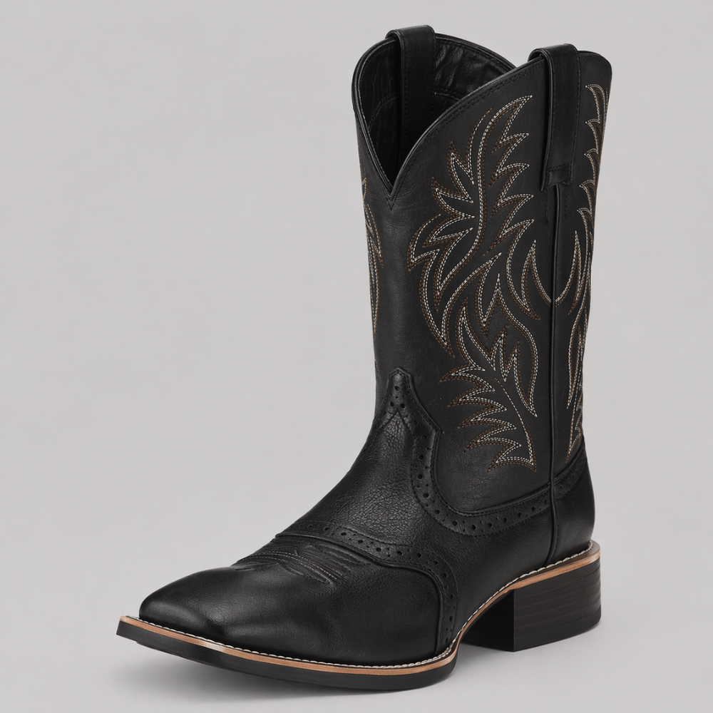 Men's Western Cowboy Boots with Embroidered Design