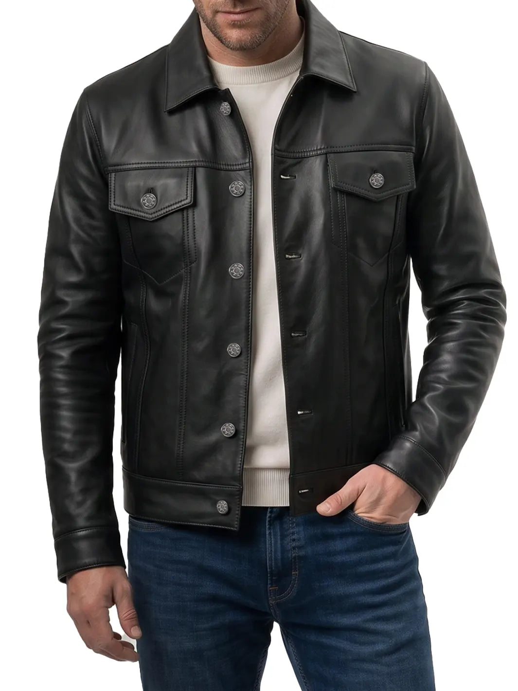 Men's Button-Front Trucker Jacket