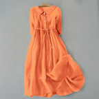 Women’s Tie-Waist Button-Front Maxi Dress