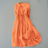 Women’s Tie-Waist Button-Front Maxi Dress