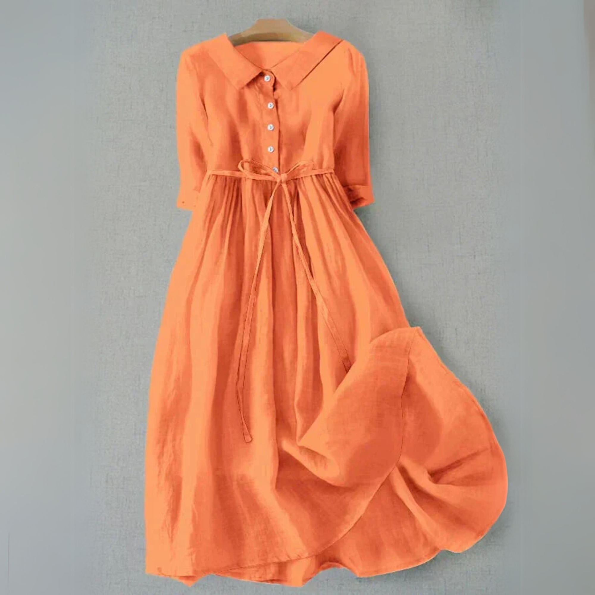 Women’s Tie-Waist Button-Front Maxi Dress