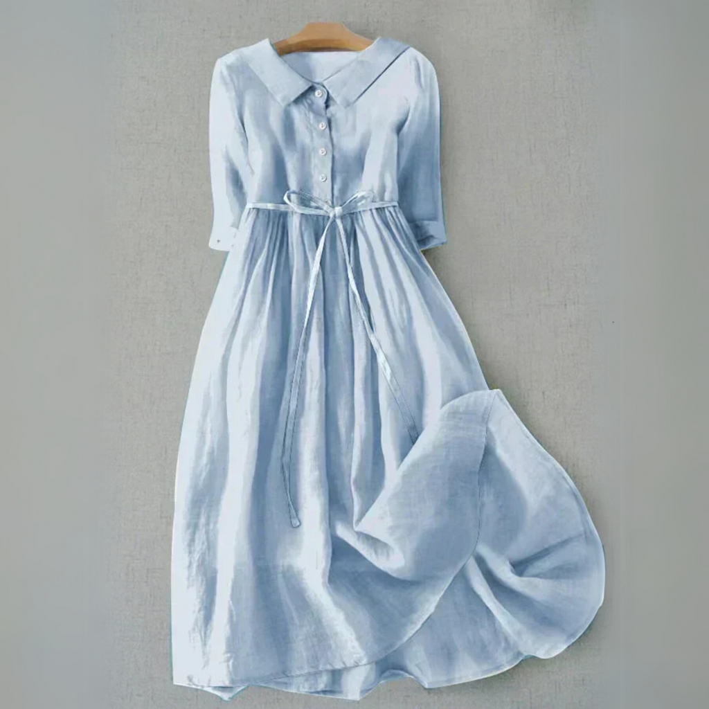 Women’s Tie-Waist Button-Front Maxi Dress