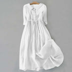 Women’s Tie-Waist Button-Front Maxi Dress