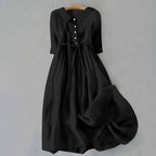 Women’s Tie-Waist Button-Front Maxi Dress