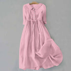 Women’s Tie-Waist Button-Front Maxi Dress