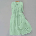 Women’s Tie-Waist Button-Front Maxi Dress